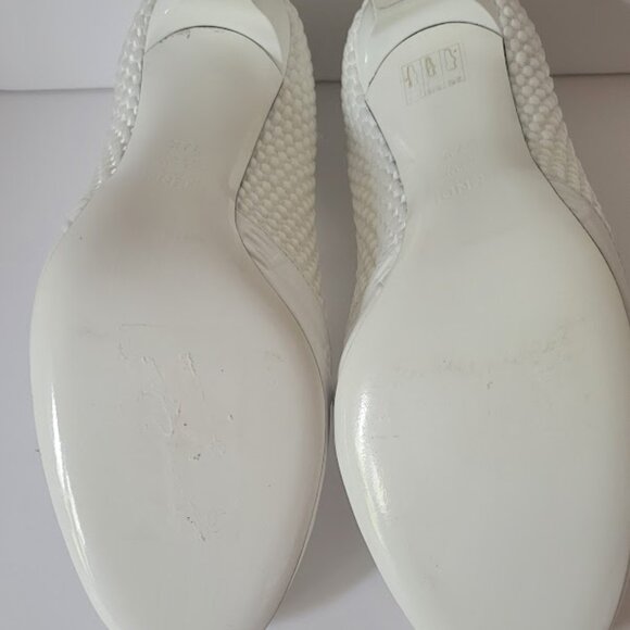 Fendi  Woven White Textured Fabric Reflections High Heels Pumps - Picture 13 of 16